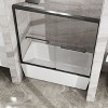 Double Sliding Bathtub Shower Door 60 in. W x 58 in. H Aluminum Framed Shower Enclosure, Stainless Steel Hardware, Bathroom panel,Matte Black - 3 of 4