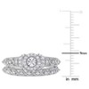 EVERLY JEWELRY | Sterling Silver 1/3 CT TDW Diamond Double Row Halo Bridal Ring Set - 4 of 4