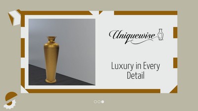 Elegant Gold Hammered Metal Floor Vase, 26-Inch Tall