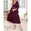 LXT-Women's Tiered Ruffle Hem Maxi Dress with Belt for Baby Shower - 4 of 4