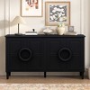 Four-Door Sideboard with French-Inspired Design, Round Ring Handles, Adjustable Shelves, Sturdy Five-Leg Support for Living Room - 2 of 4