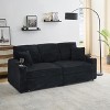 PAGED Foldable Sofa with Storage Footstool, Modern Corduroy Pull-Out Sofa Couch with Cup Holder for Living Room, Home Office - 4 of 4