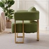 Gulches Green Teddy Fleece Accent Chairs (Set of 2), Gold Metal Legs Decorative Chairs for Living Room, Dressing Area & Office - 2 of 4