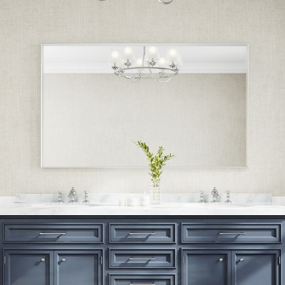 Rectangular Aluminum Framed Wall Bathroom Vanity Mirror
