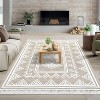 Machine Washable Boho Area Rug - Non Slip Stain Resistant Bohemian Throw Carpet for Bedroom, Living Room & Farmhouse Home Decor - 2 of 4