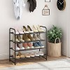 Simple Trending 4-Tier Stackable Shoe Rack Black - 2 of 4