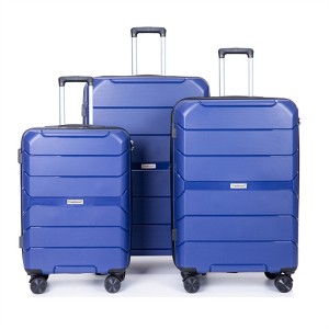 BEAFUP Hardshell Suitcase Spinner Wheels PP Luggage Sets Lightweight Suitcase with TSA Lock,3-Piece Set (20/24/28) - 1 of 4
