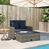 Patio Sofa with Cushions 2-Seater Poly Rattan  vidaXL - 3 of 4