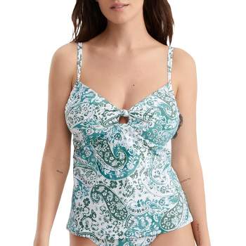 Birdsong Women's Charmed Romance Tie Front Underwire Tankini Top -  S10177-chrom 34d Charmed Romance : Target