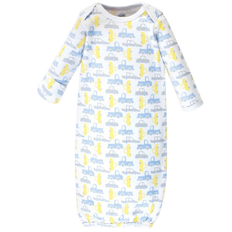 Luvable Friends Baby Boy Cotton Long-Sleeve Gowns 4pk, Trucks, 0-6 Months, 4 of 7