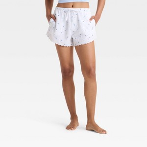 Women's Scalloped Edge Pajama Shorts - Auden™ - 1 of 3