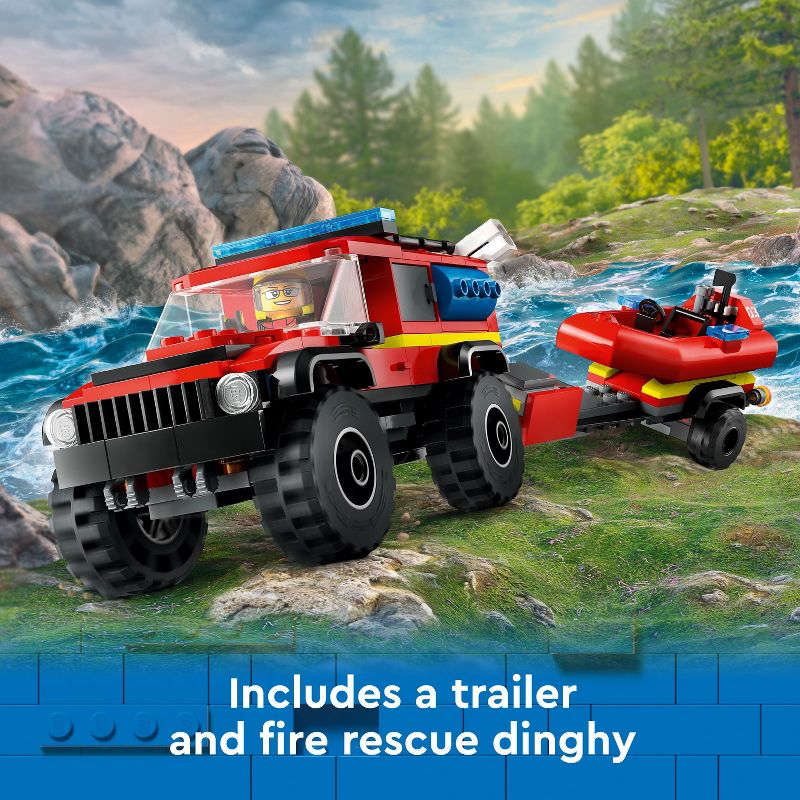 LEGO City 4x4 Fire Truck with Rescue Boat Toy 60412, 5 of 8