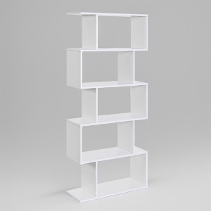 5-Tier Bookshelf, S-Shaped Bookcase, Storage Display Shelf, Freestanding Room Divider, for Home Office, Living Room, Bedroom - 1 of 4