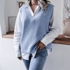 Women's V Neck Knit Sweater Vest Casual Sleeveless Pullover Tops - 4 of 4