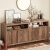 65.8 Inch 4-Door  Modern Fluted Sideboard Cabinet – Storage Buffet with Adjustable Shelves Versatile Organizer - 3 of 4