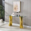 NicBex Modern Tempered Glass Top Console Table,Entryway Table with Mirror Stainless Steel Base,Foyer Tables for Entryway,Hallway,Living Room - 2 of 4