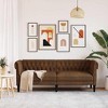 vidaXL 3-Seater Chesterfield Sofa - Brown Fabric Upholstered Living Room Settee - Stylish & Comfortable Furniture - 2 of 4