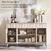 60" Buffet Sideboard Cabinet, Fluted Coffee Bar Table with 3 Drawers & 4 Doors, Modern Sideboard for Dining Room, Living Room - 2 of 4