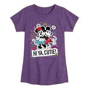 Girls' - Disney - Mickey Minnie Hi Ya Cutie Fitted Short Sleeve Graphic T-Shirt - 1 of 4