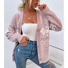 Womens Christmas Sweater Cardigan Multicolor Mix Knit Cardigan with Pockets Jacquard Snowflakes Festive Holiday Sweater Open Front Knitwear - 3 of 4