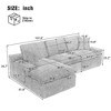JUJABU Modular 107.9'' Sectional Sofa with Double-Layer Cushions & Storage Pockets for Living Room - 3 of 4