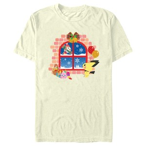 Men's Pokemon Christmas Window T-Shirt - 1 of 4