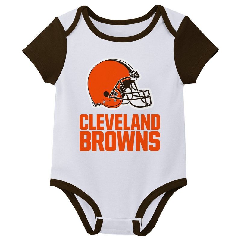 NFL Cleveland Browns Infant Boys&#39; 3pk Bodysuit, 3 of 5