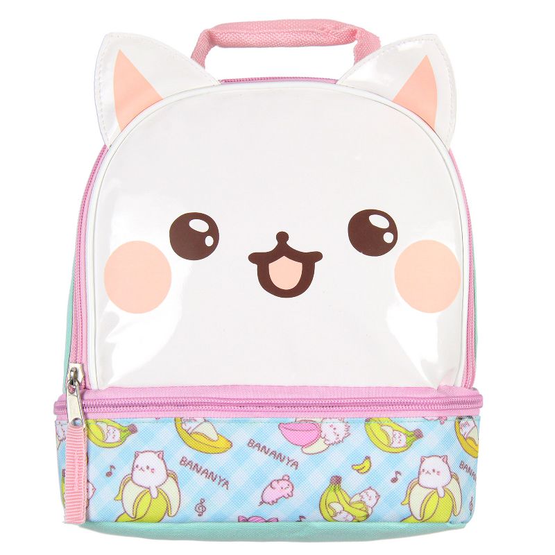 Bananya Lunch Tote 3D Character Dual Compartment Insulated Lunch Box Blue, 3 of 8
