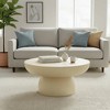 LeisureMod Ruben 27" Round Fiberstone Coffee Table with Powder-Coated Finish Centerpiece for Living Rooms, Patios, or Lounge Spaces - 2 of 4