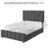 ed frame with drawers, linen upholstered platform bed frame with adjustable headboard, wooden slats to support the bed frame, no box spring required - 3 of 4
