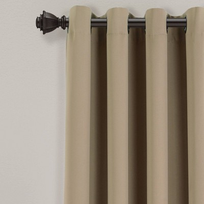 Mocha Greige Insulated Blackout Grommet Curtain Panels, 52" x 84"