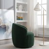 25.6"Swivel Accent 360°Swivel  Armchair Barrel Chair With Black Powder Coating Metal Ring，White+Velvet - 2 of 4