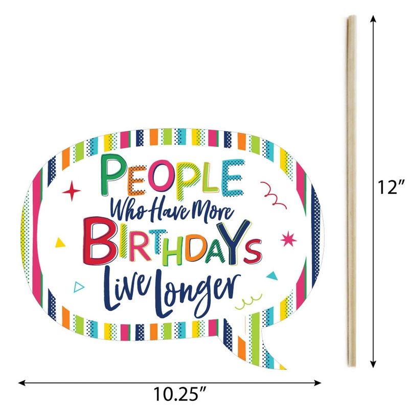 Big Dot of Happiness Funny 30th Birthday - Cheerful Happy Birthday - Colorful Thirtieth Birthday Party Photo Booth Props Kit - 10 Piece, 5 of 6