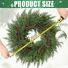 Wreaths Front Door with Red Berries Decorations 24 Inch Real Faux Cedar Wreath Large Winter Green Wreaths Outdoor Indoor - 3 of 4
