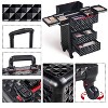 Yaheetech Professional Rolling Makeup Train Case with Drawers, Black - image 4 of 4