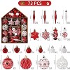 Christmas Ball Ornaments Set,Xmas Ball Assorted Set of 73 PCs with House Shape Box - 2 of 4