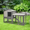 Costway 58'' Wooden Rabbit Hutch Large Chicken Coop Weatherproof Indoor Outdoor Use Gray - 3 of 4