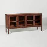 Wood & Glass 4-Door Sideboard Buffet Cabinet - Brown - Hearth & Hand™ with Magnolia