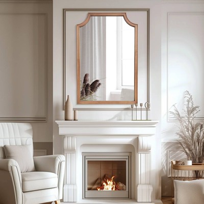 Natural Wood Farmhouse Arch Wall Mirror 24" x 36"