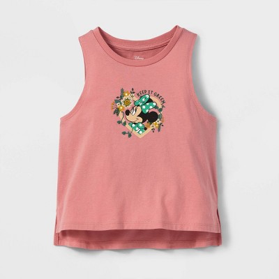 Girls' Disney Minnie Mouse Earth Tank Top - Pink