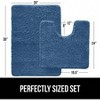 Bathroom Rug Sets, 2 - Piece Area Rugs, Toilet Mat 30x20 Carpet, Absorbent Microfiber, Washable, Quick - Dry, Blue - 2 of 4
