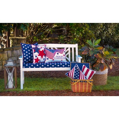 Macey Americana Navy and White Star Throw Pillow Set