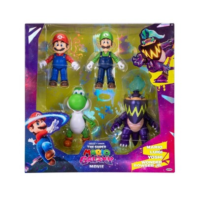 Детские фигурки Nintendo The Super Mario Galaxy Movie - 5” Figure Multi-Pack – Mario, Yoshi and exclusive Wonder Bowser Jr. and Luigi Figures — фото 2