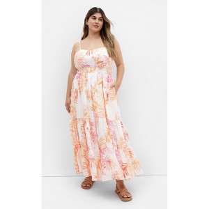Women's Plus Size Kehlani Print Maxi Dress - ivory | CITY CHIC - 1 of 4