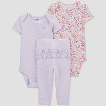 Carter's Just One You® Baby Girls' Floral Top & Bottom Set - Purple
