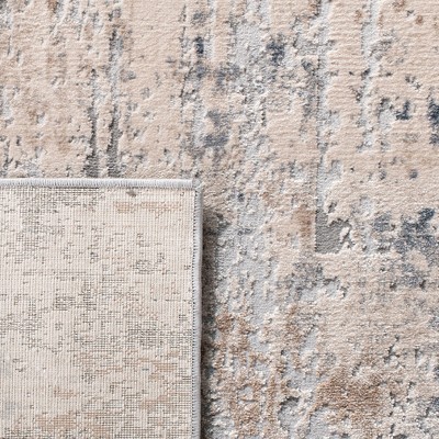 Invista 6'7" Square Gray and Cream Abstract Area Rug