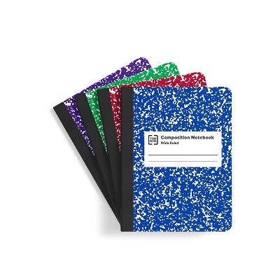 Staples Composition Notebook 9.75" x 7.5" Wide Ruled 100 Sh. Assorted 912462