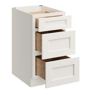 CASAINC 18 in. W x 24 in. D x 34.5 in. H Base Kitchen Cabinet with 3 Soft-Close Drawers – RTA Plywood Cabinets - 1 of 4