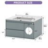 31 in Modern Wall Mounted Bathroom Vanity Cabinet Ceramic Cabinet Double 2 Drawers  Cabinet Vanity With Smart Sensor Light - 2 of 4