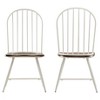 Inspire Q Set of 4 Juniper Lane Mixed Media Windsor Dining Chair Metal/White/Dark Oak: Scandinavian Style, Spot Clean, No Upholstery - 2 of 4